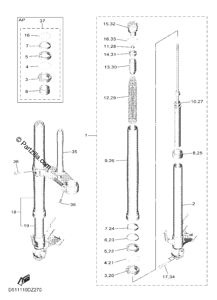Diagrama de FRONT FORK
