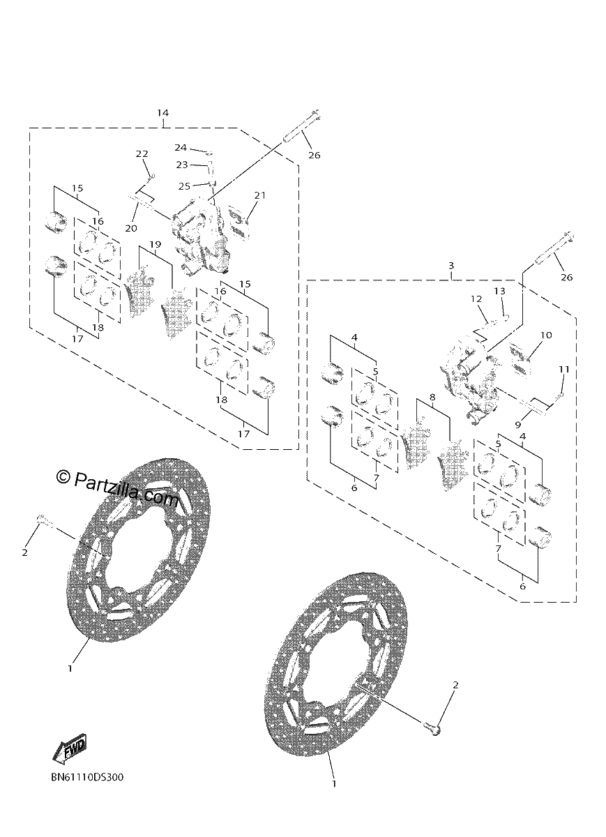 Diagrama de FRONT BRAKE CALIPER