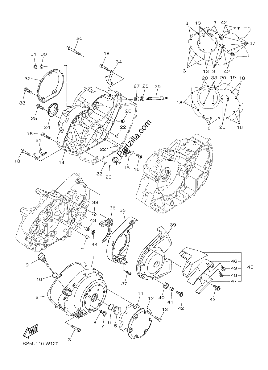 Diagrama de CRANKCASE COVER 1