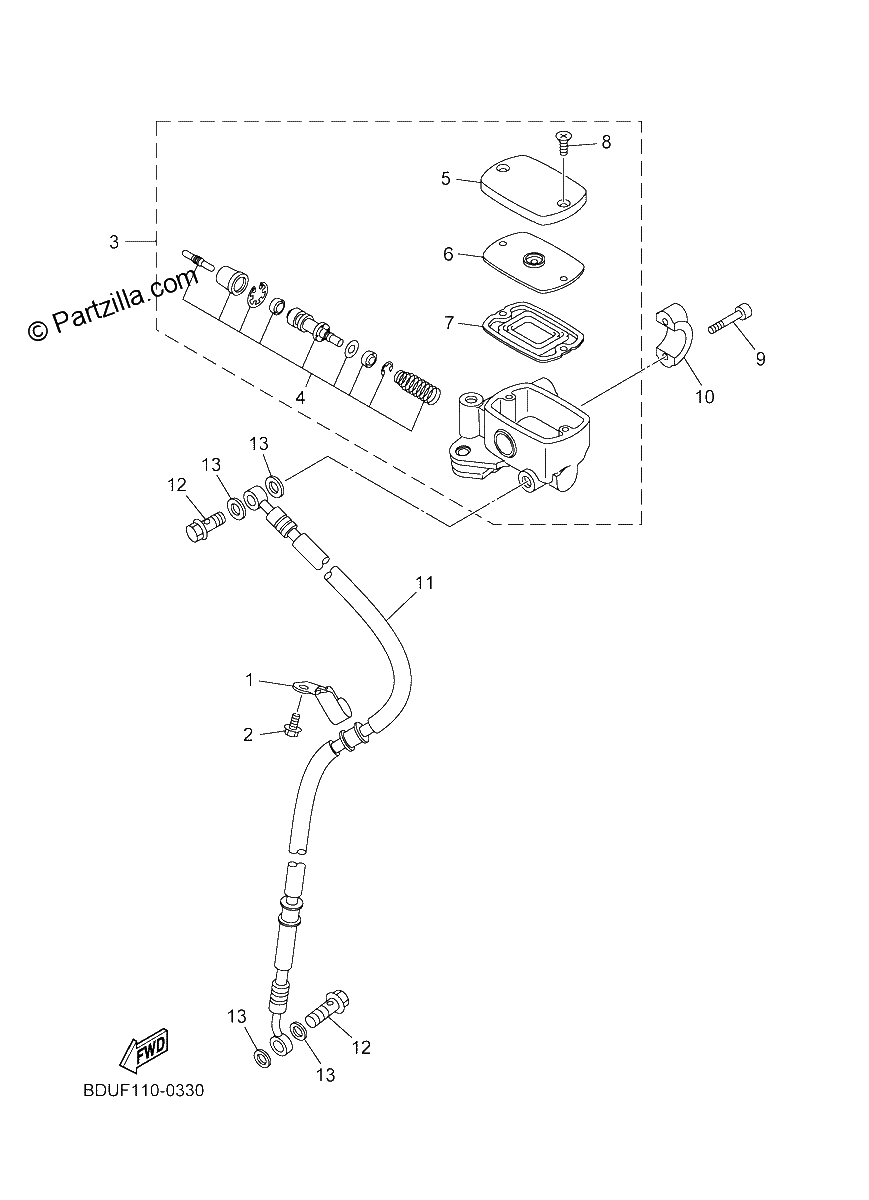 Diagrama de FRONT MASTER CYLINDER