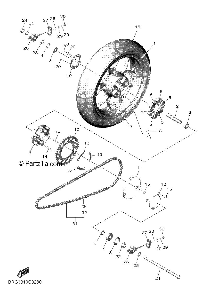 Diagrama de REAR WHEEL