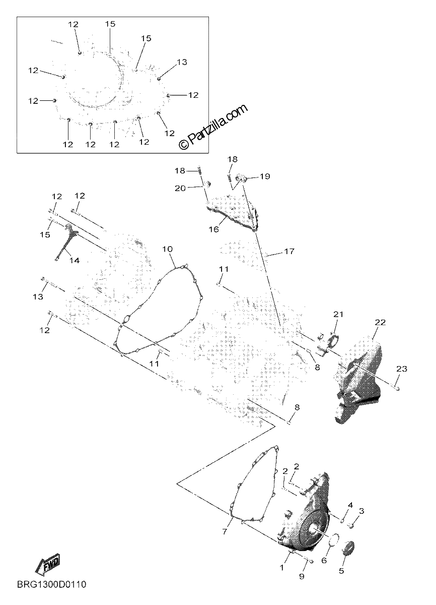 Diagrama de CRANKCASE COVER 1