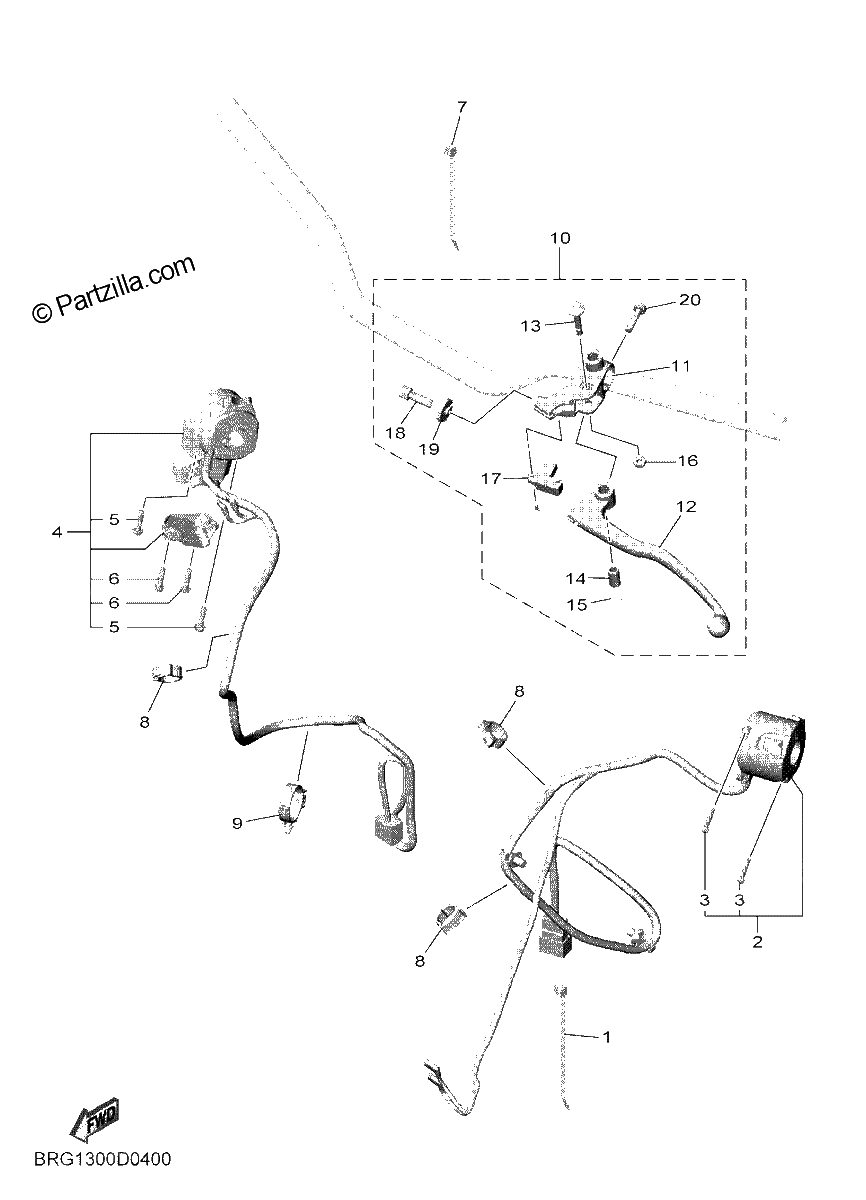 Diagrama de HANDLE SWITCH LEVER