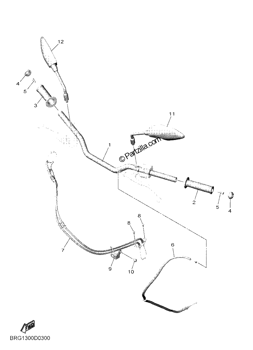 Diagrama de STEERING HANDLE CABLE
