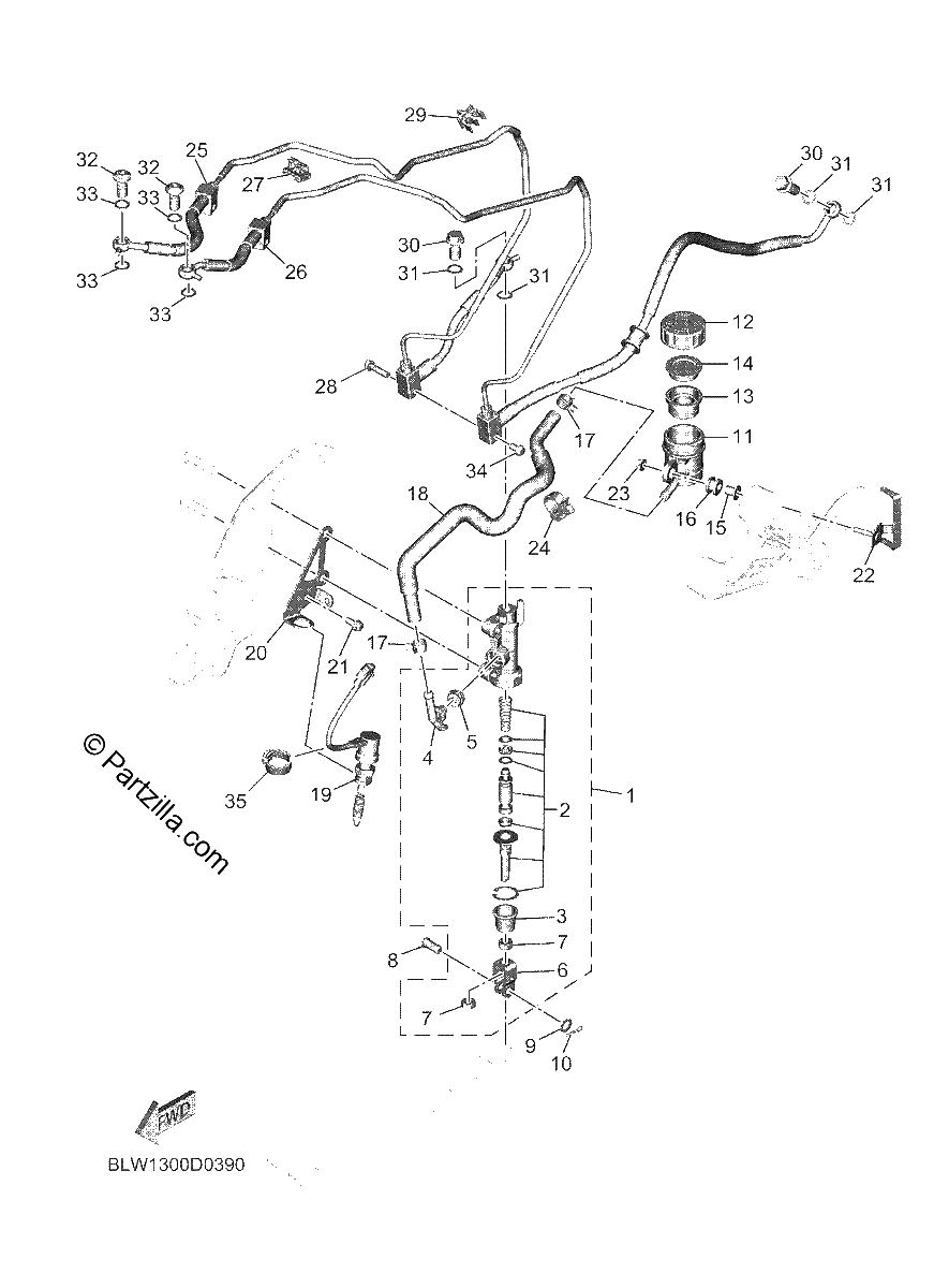 Diagrama de REAR MASTER CYLINDER