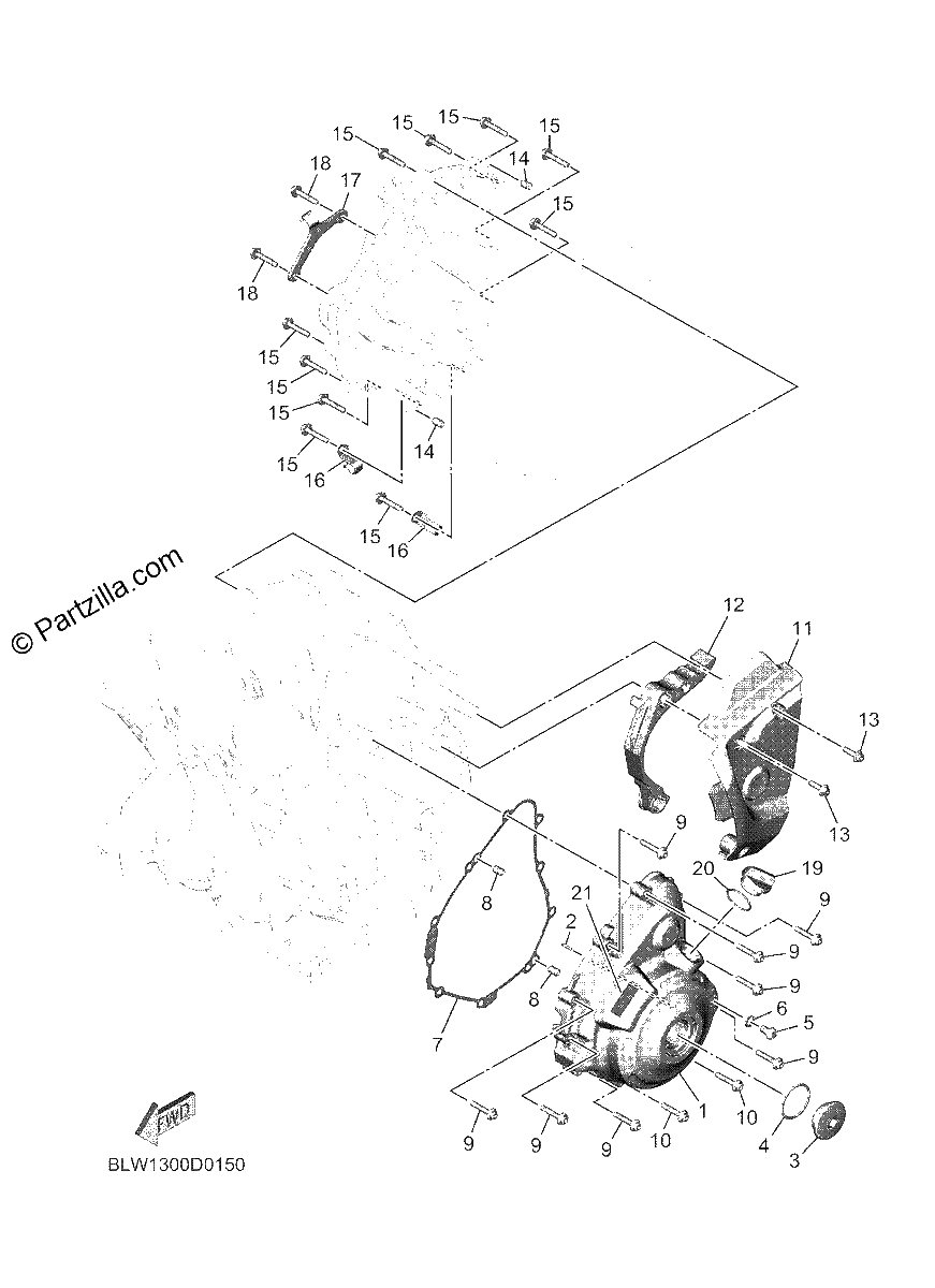 Diagrama de CRANKCASE COVER 1