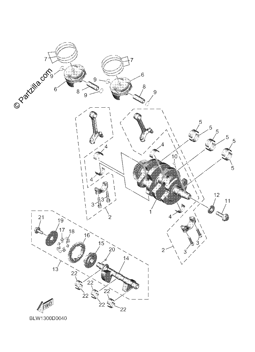Diagrama de CRANKSHAFT PISTON