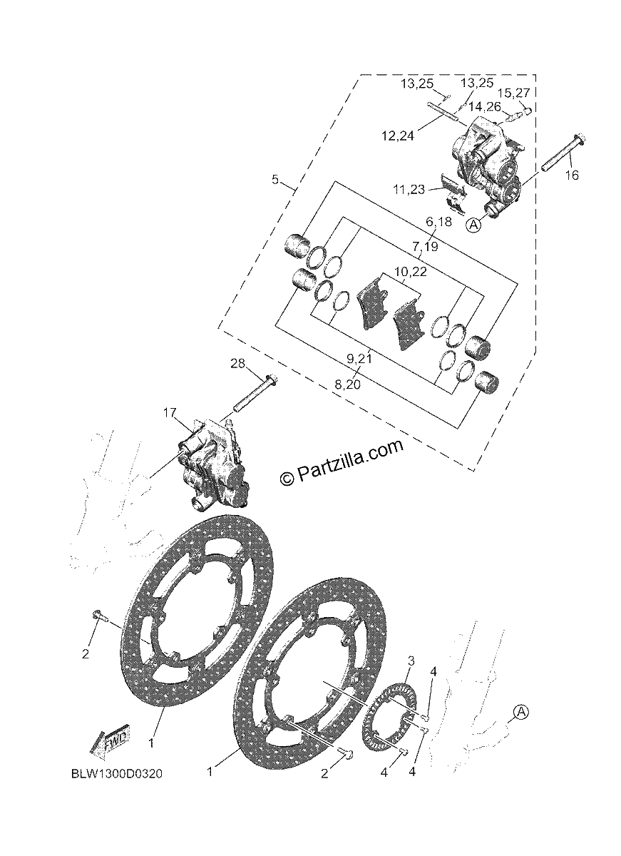 Diagrama de FRONT BRAKE CALIPER