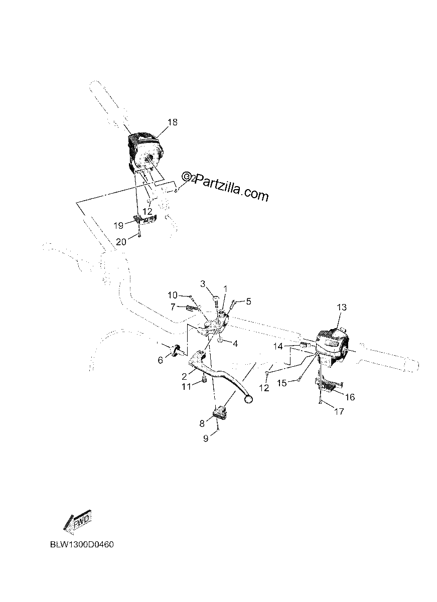 Diagrama de HANDLE SWITCH LEVER