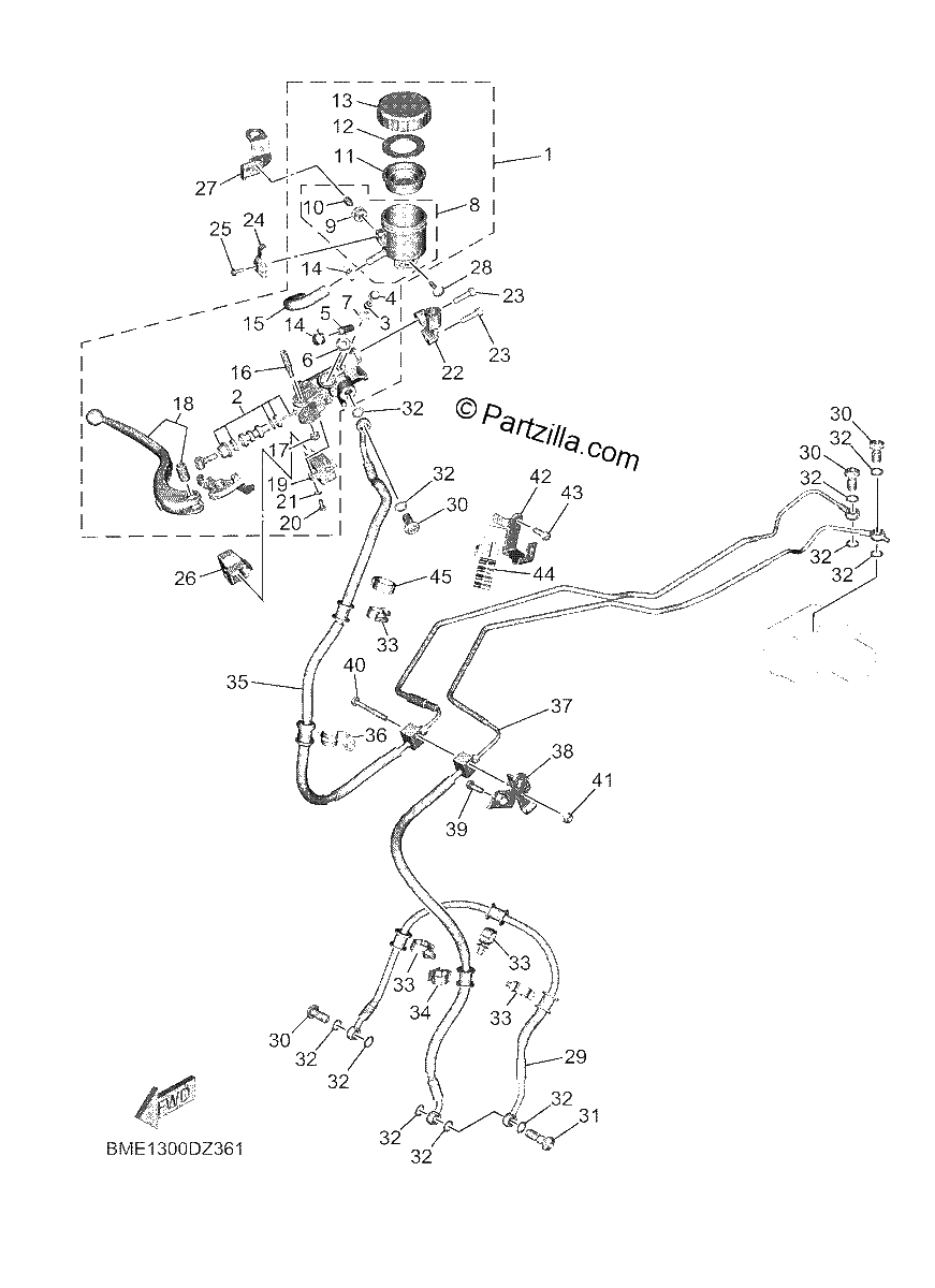 Diagrama de FRONT MASTER CYLINDER