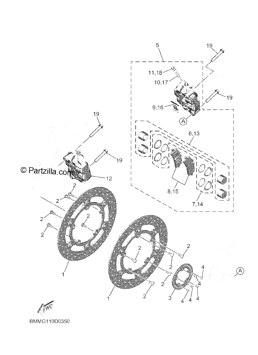 Diagrama de FRONT BRAKE CALIPER