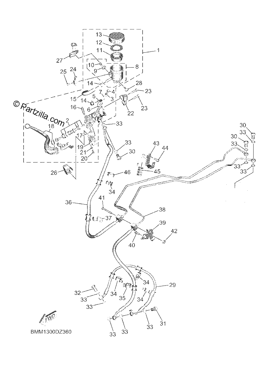 Diagrama de FRONT MASTER CYLINDER