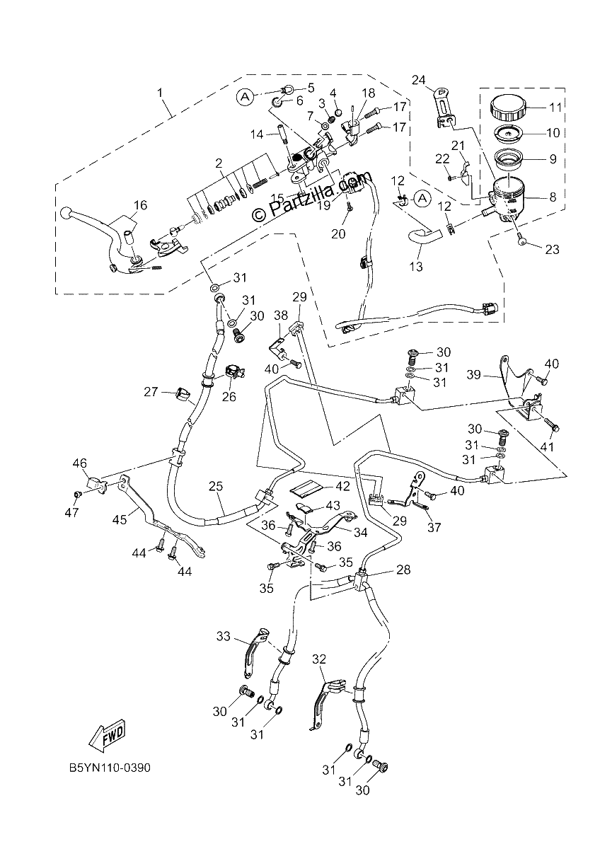 Diagrama de FRONT MASTER CYLINDER