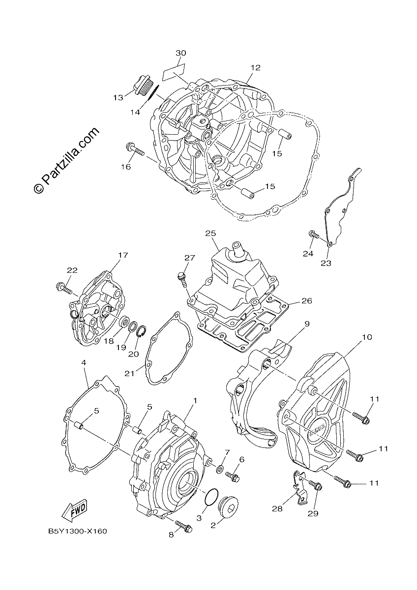 Diagrama de CRANKCASE COVER 1