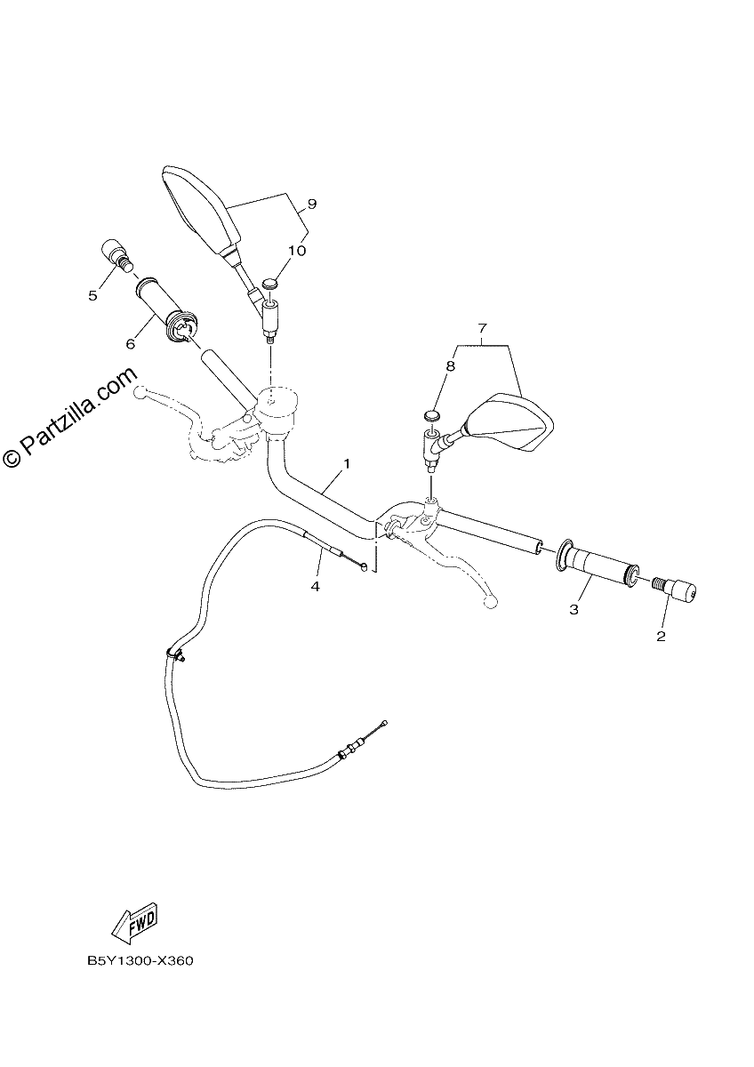 Diagrama de STEERING HANDLE CABLE