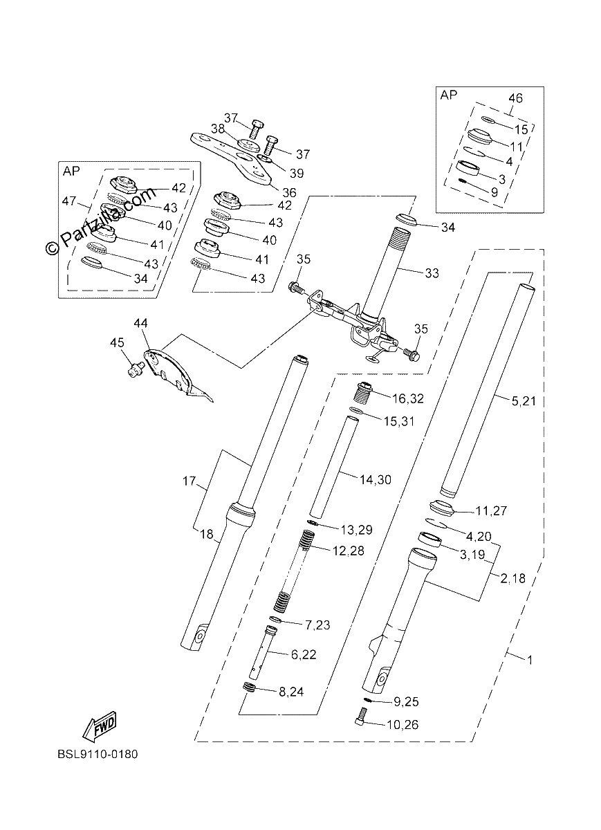 Diagrama de FRONT FORK