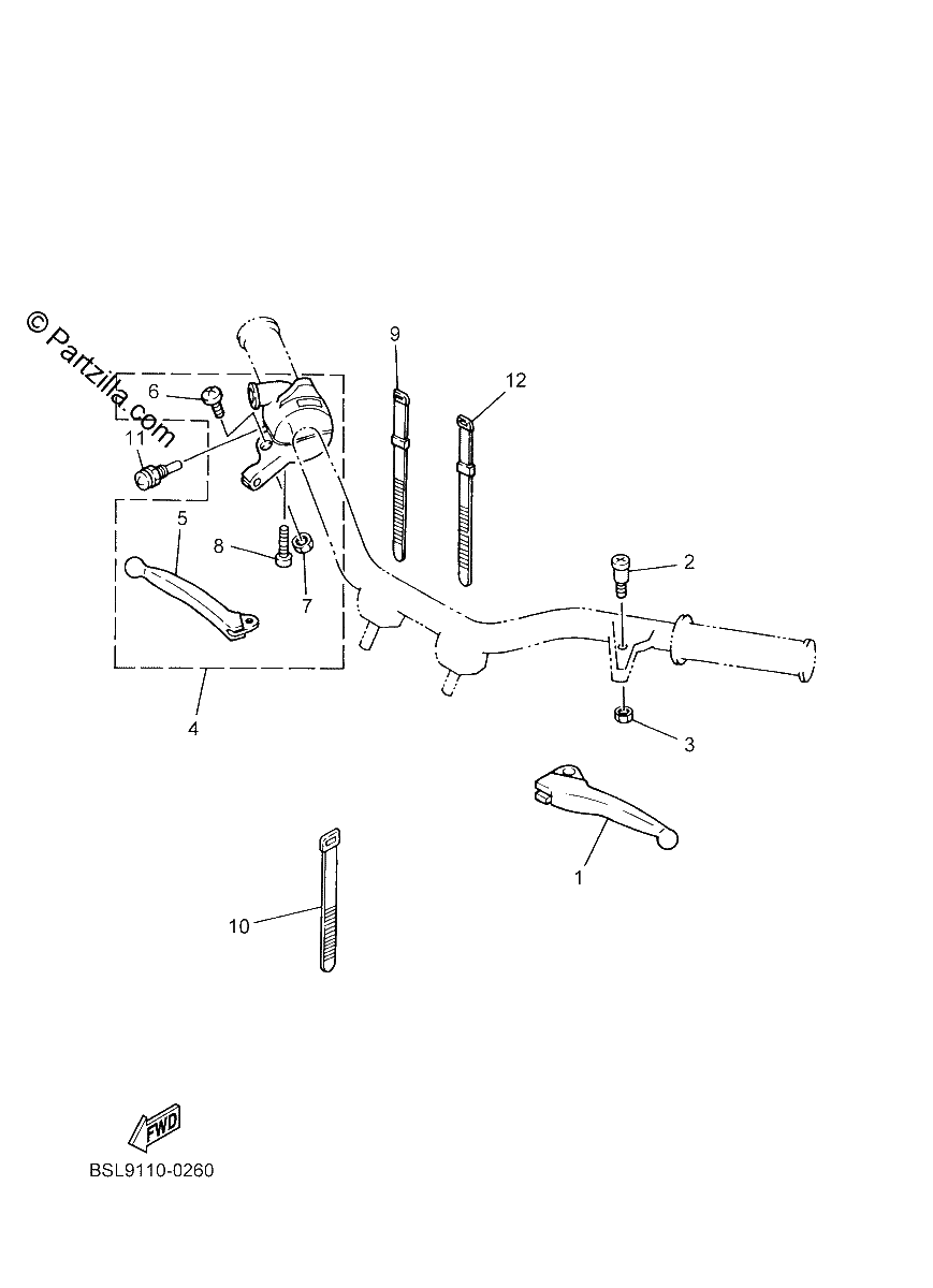Diagrama de HANDLE SWITCH LEVER