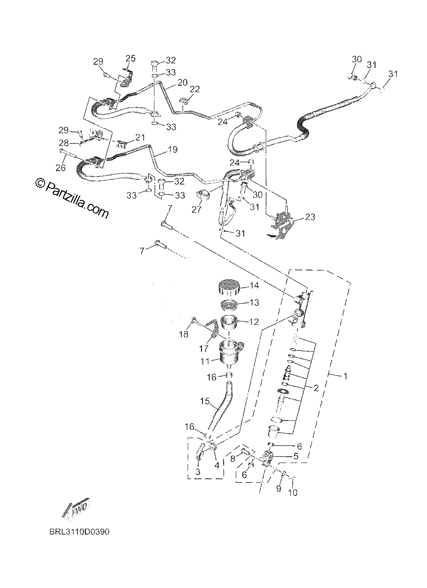 Diagrama de REAR MASTER CYLINDER