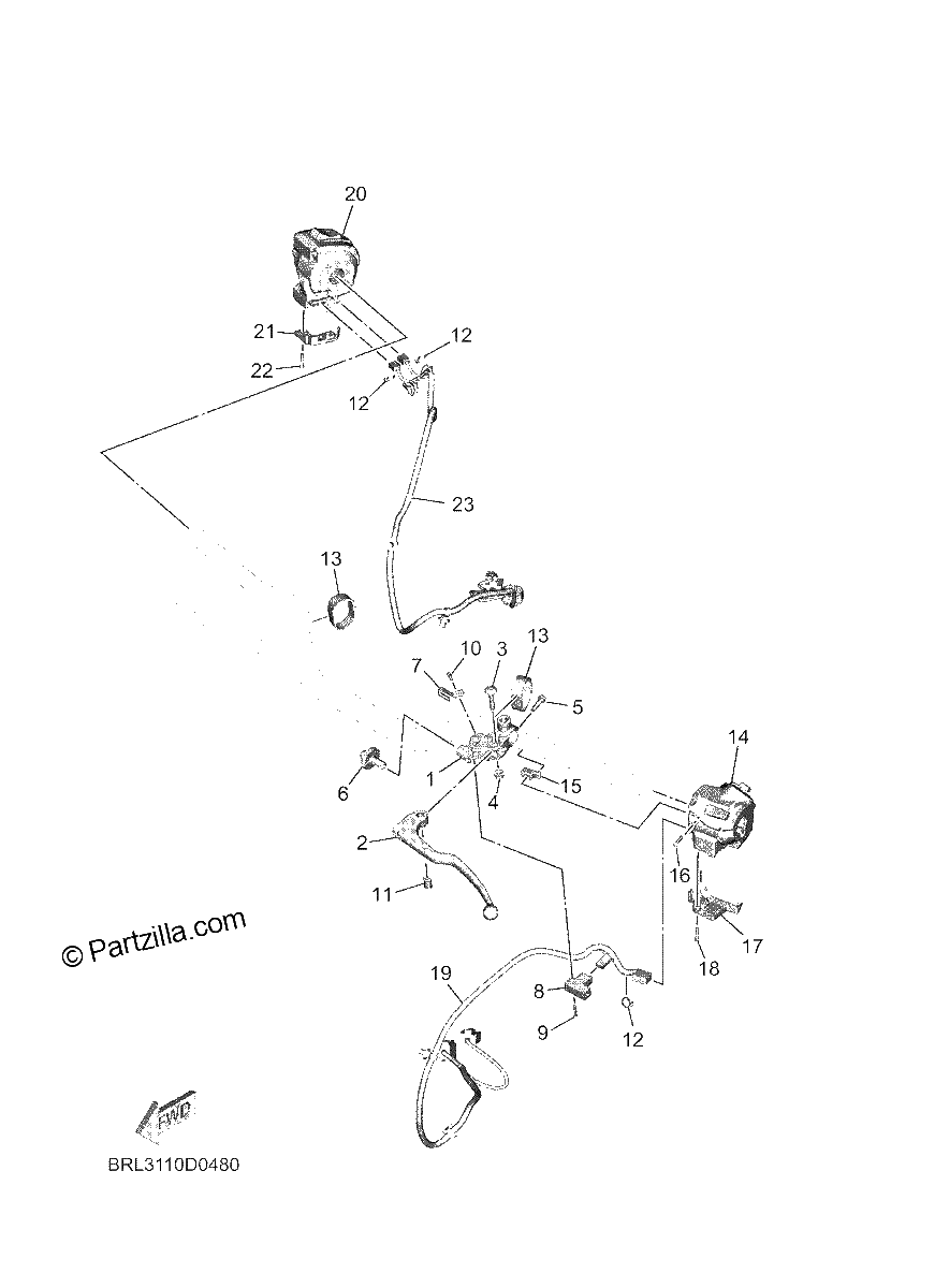 Diagrama de HANDLE SWITCH LEVER
