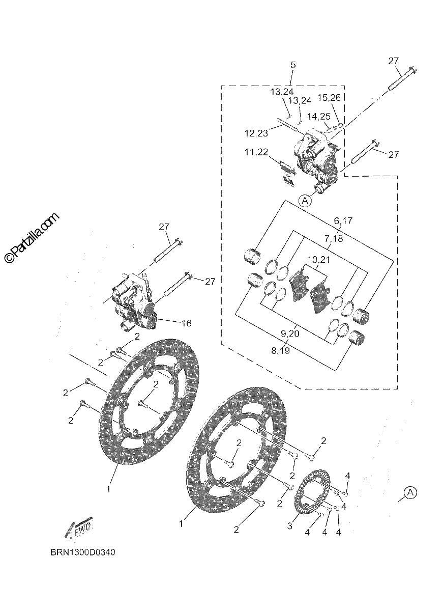 Diagrama de FRONT BRAKE CALIPER