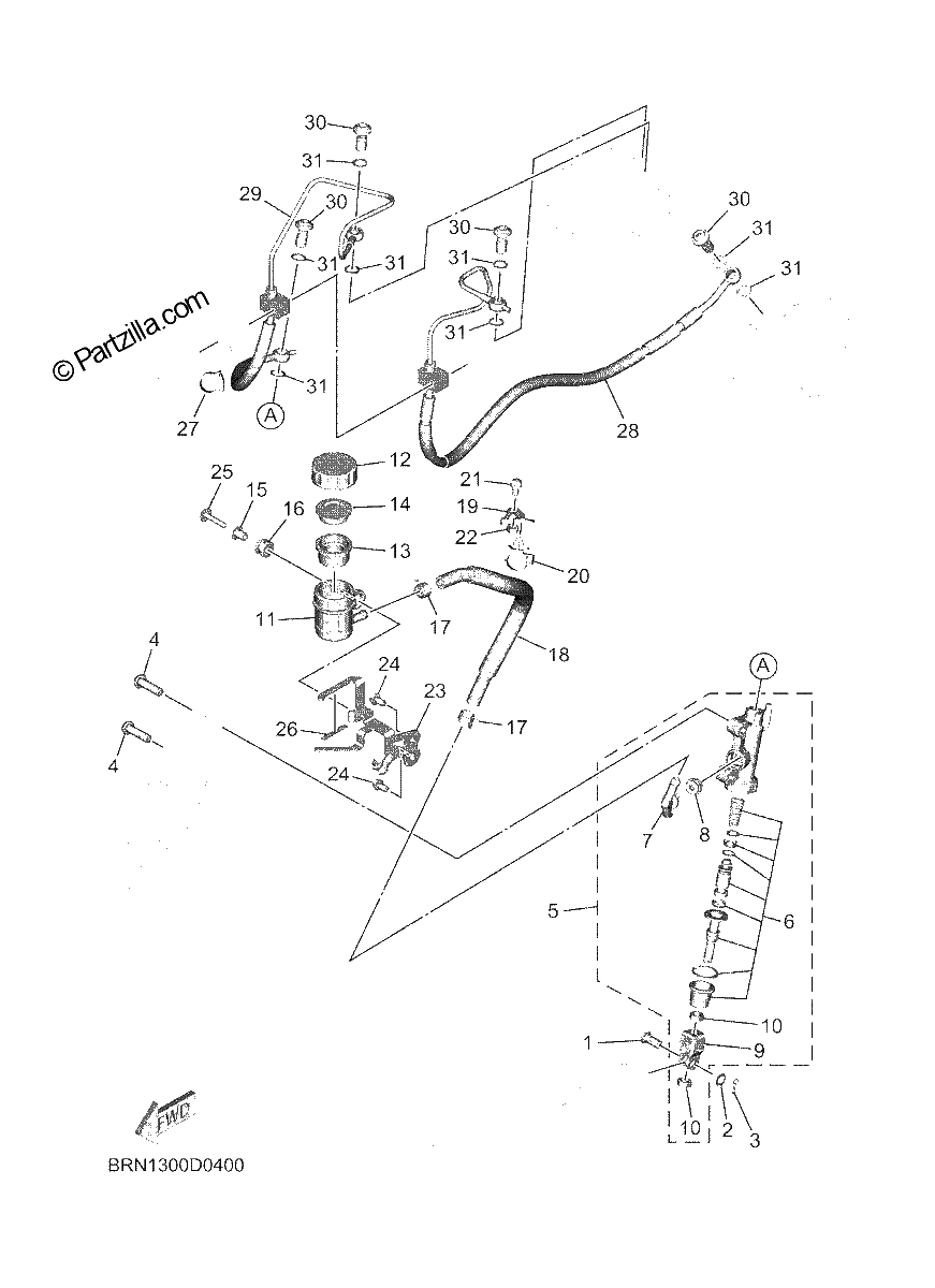 Diagrama de REAR MASTER CYLINDER
