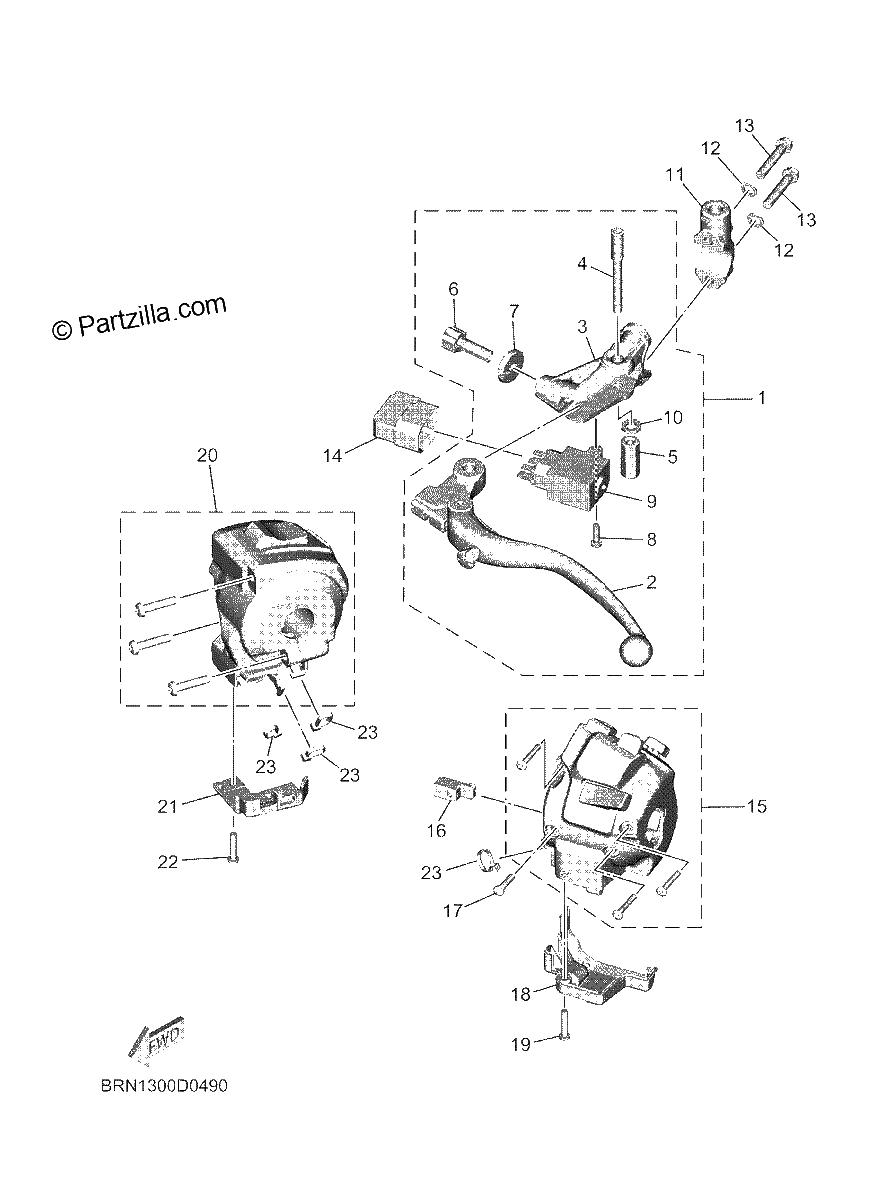 Diagrama de HANDLE SWITCH LEVER