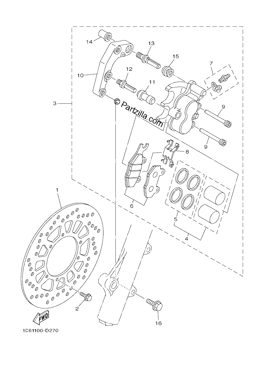 Diagrama de FRONT BRAKE CALIPER
