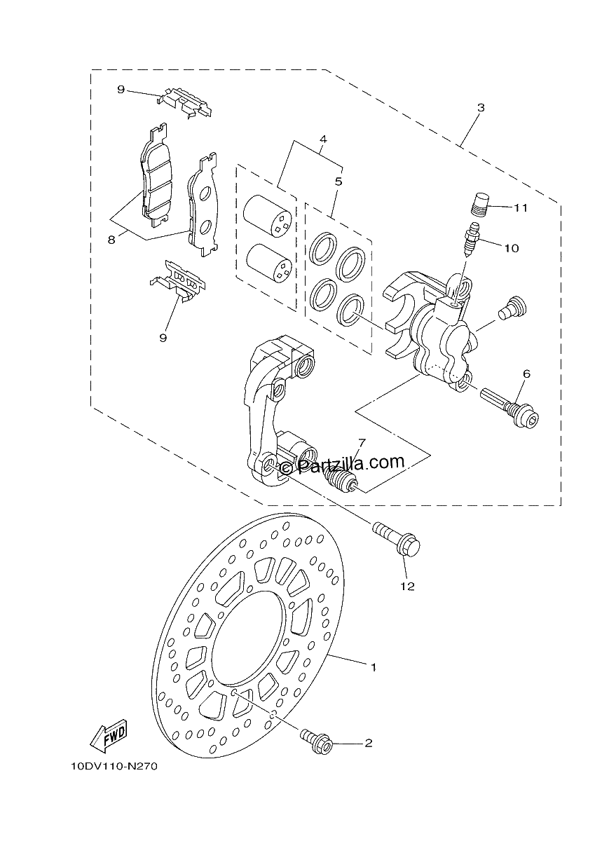 Diagrama de FRONT BRAKE CALIPER
