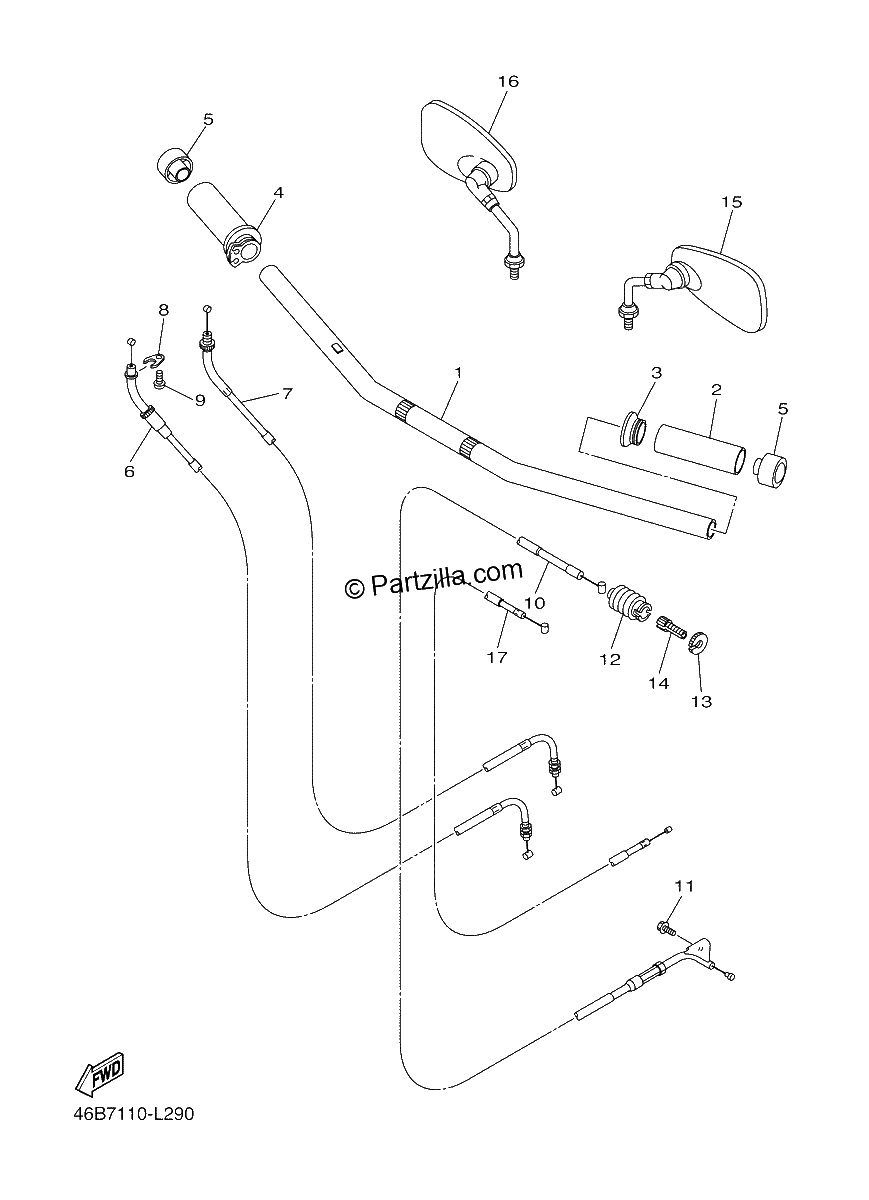 Diagrama de STEERING HANDLE CABLE