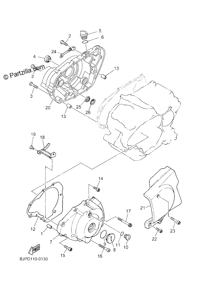 Diagrama de CRANKCASE COVER 1