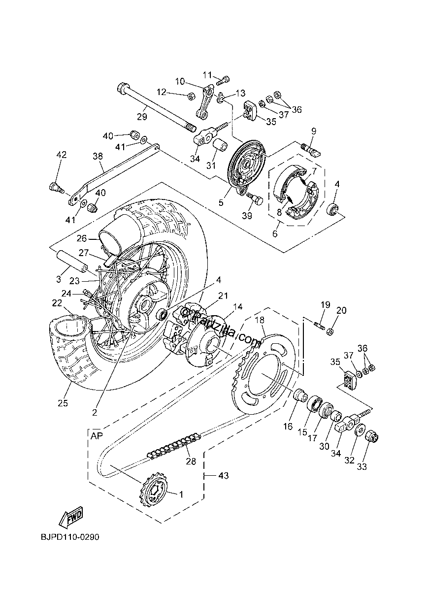 Diagrama de REAR WHEEL