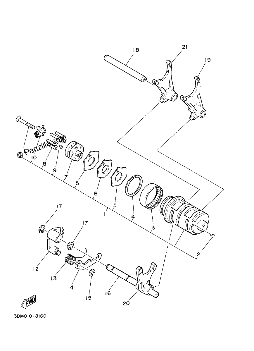 Diagrama de SHIFT CAM FORK