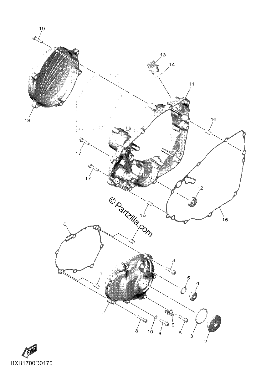 Diagrama de CRANKCASE COVER 1