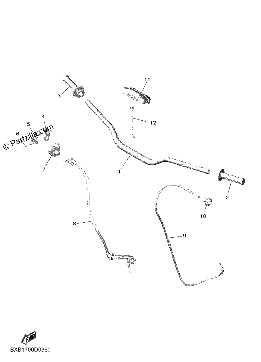 Diagrama de STEERING HANDLE CABLE