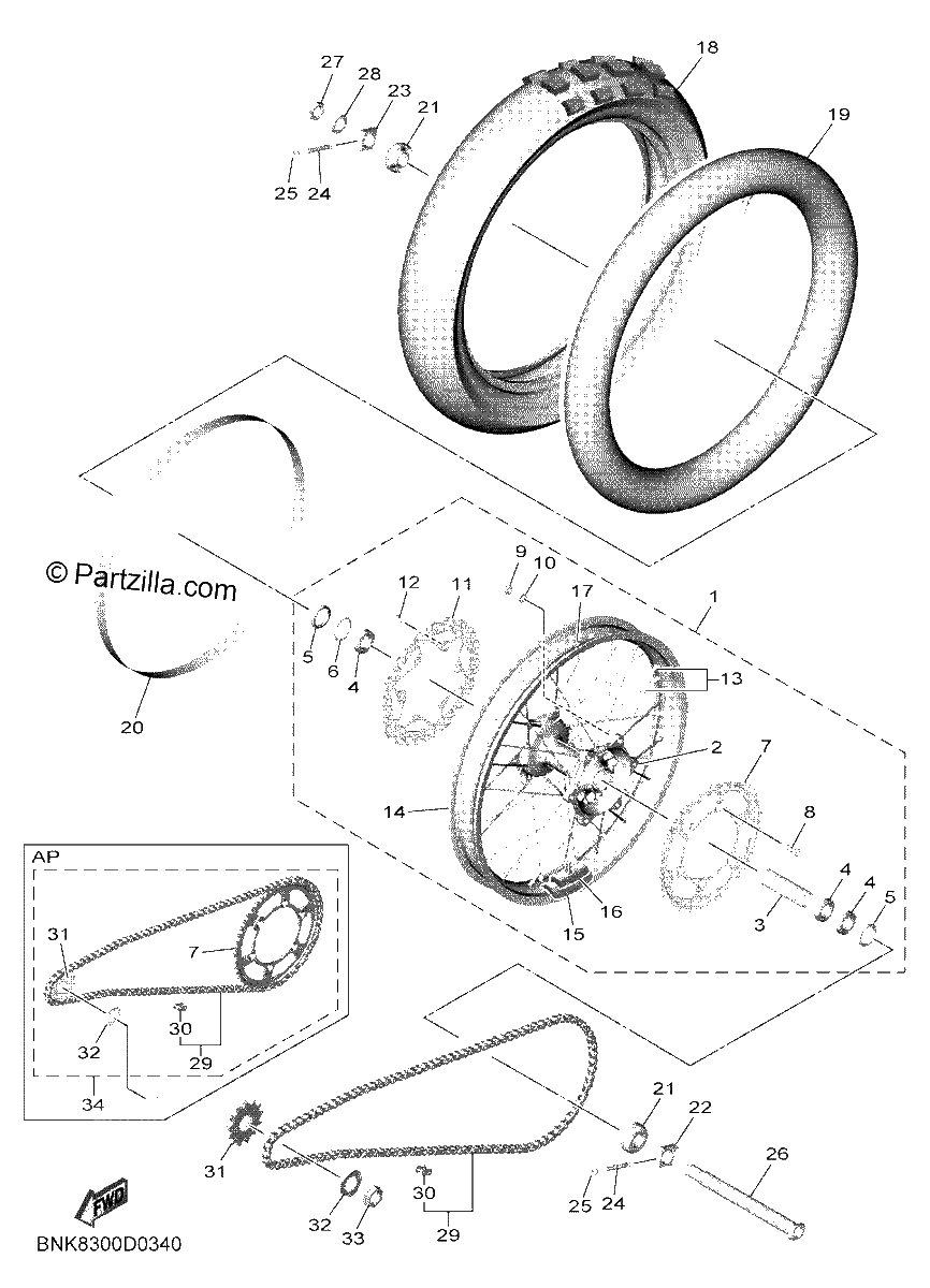 Diagrama de REAR WHEEL
