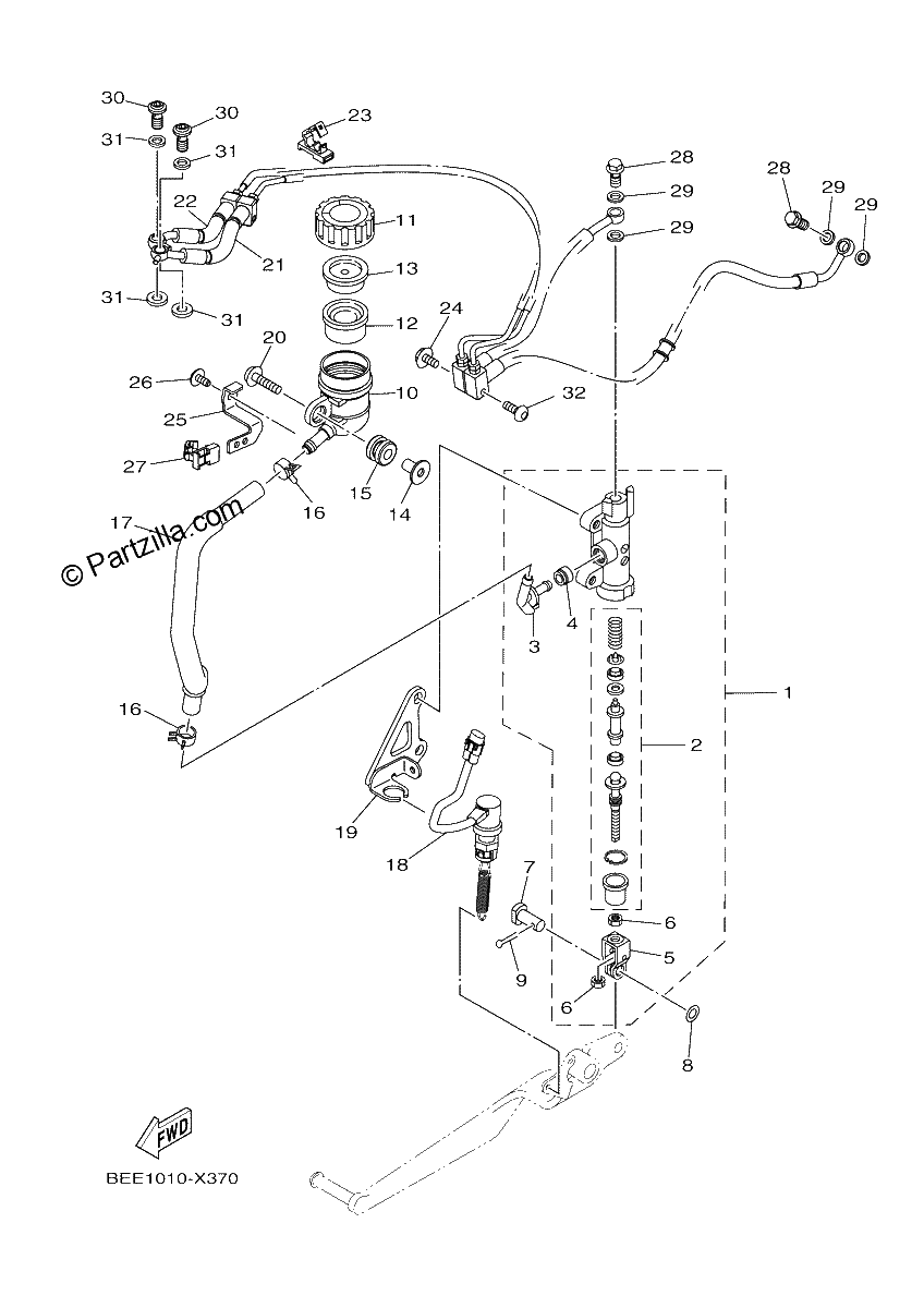 Diagrama de REAR MASTER CYLINDER