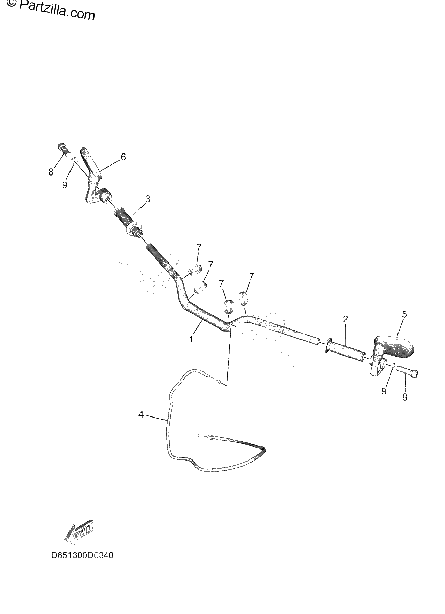 Diagrama de STEERING HANDLE CABLE