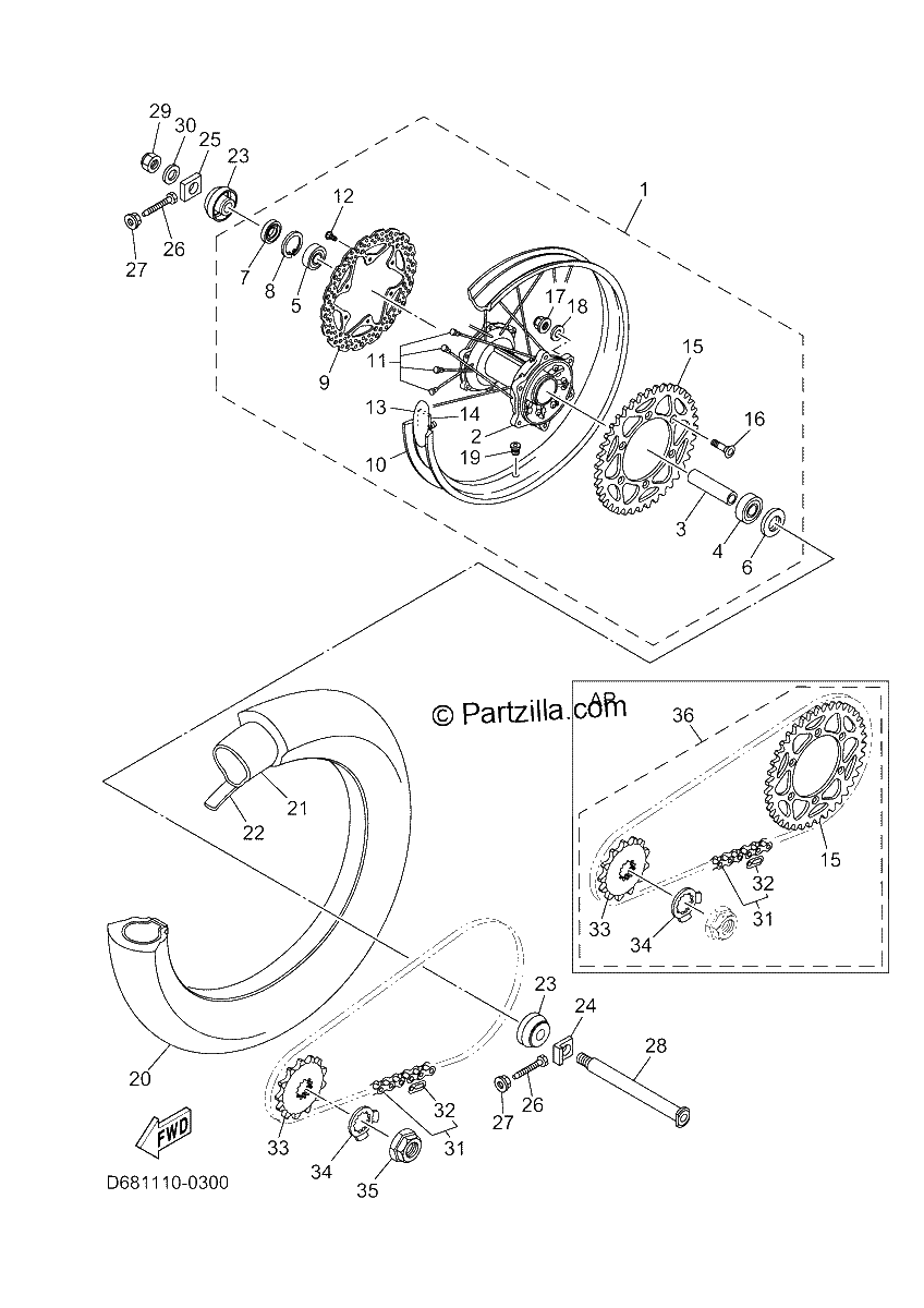 Diagrama de REAR WHEEL