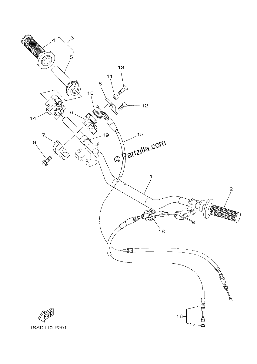 Diagrama de STEERING HANDLE CABLE