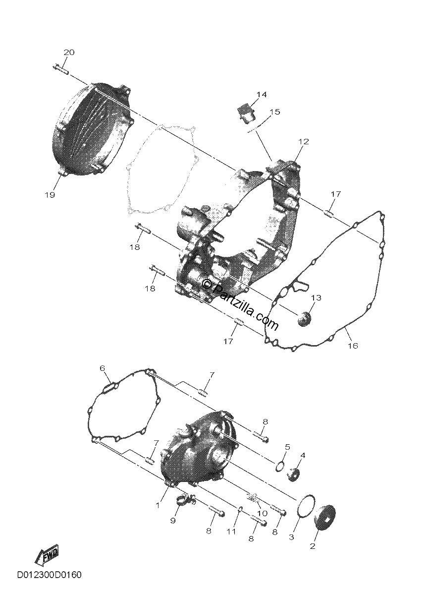 Diagrama de CRANKCASE COVER 1