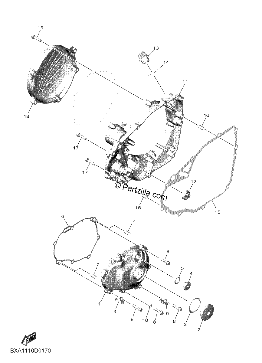 Diagrama de CRANKCASE COVER 1