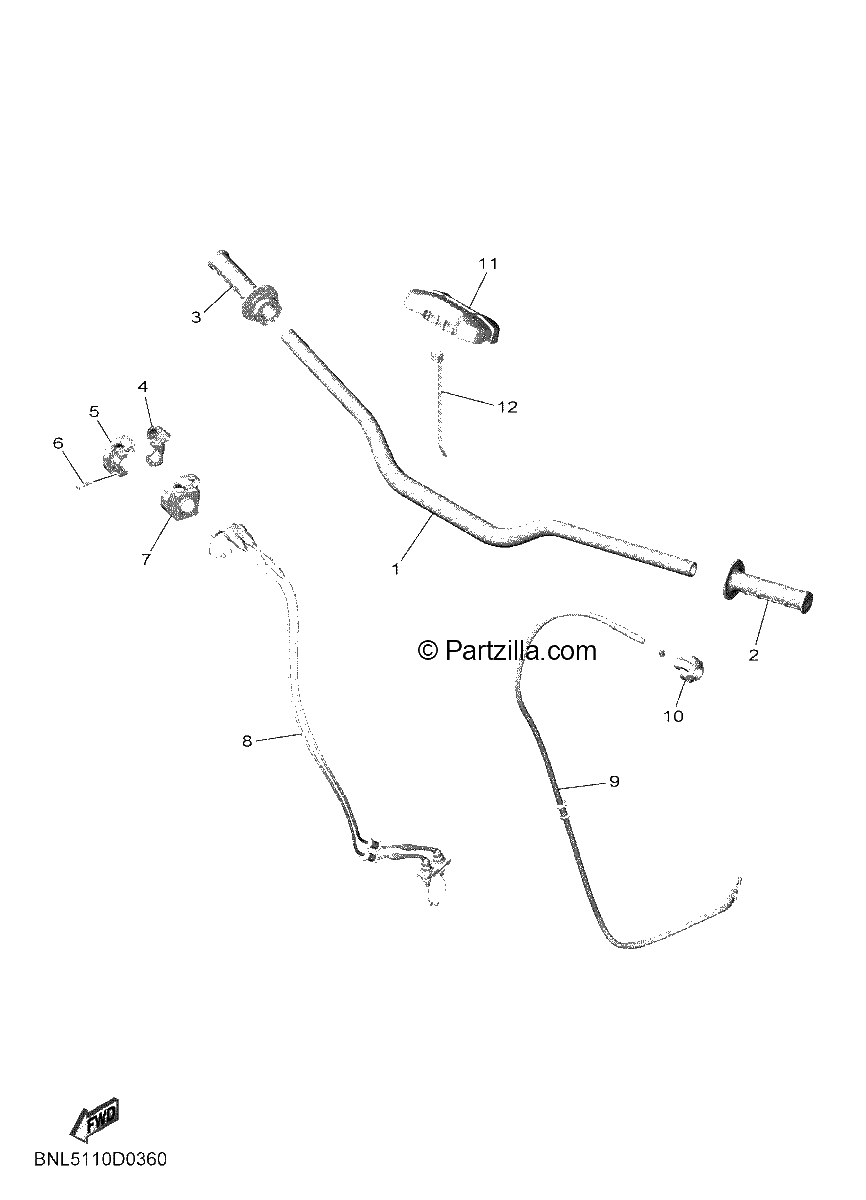 Diagrama de STEERING HANDLE CABLE