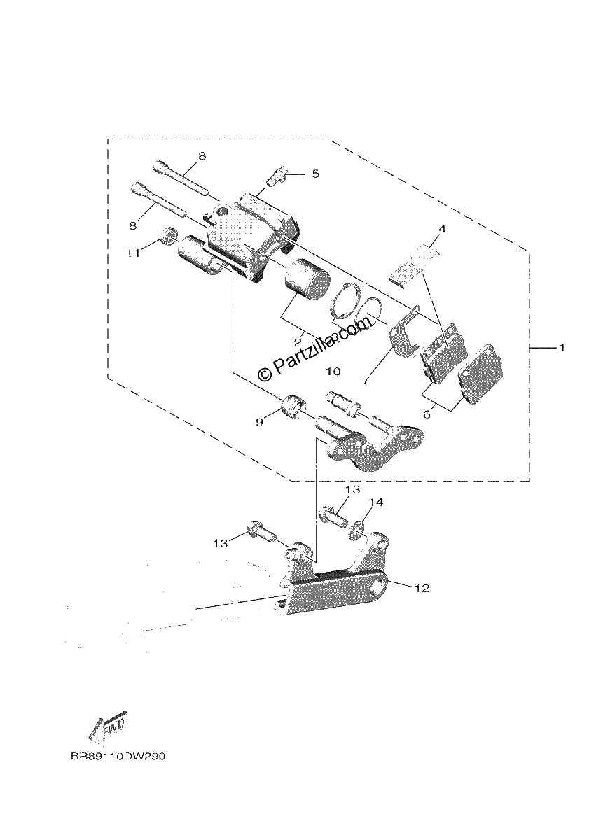 Diagrama de REAR BRAKE CALIPER