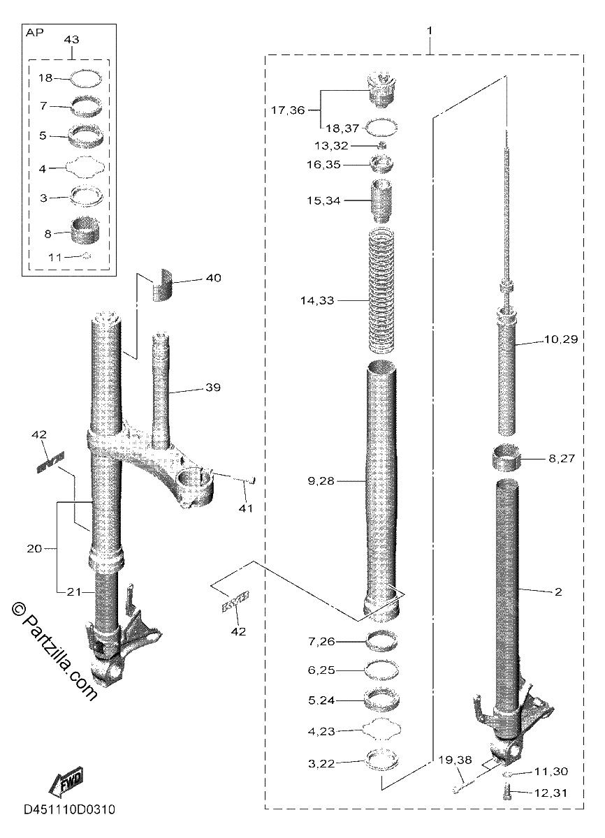 Diagrama de FRONT FORK
