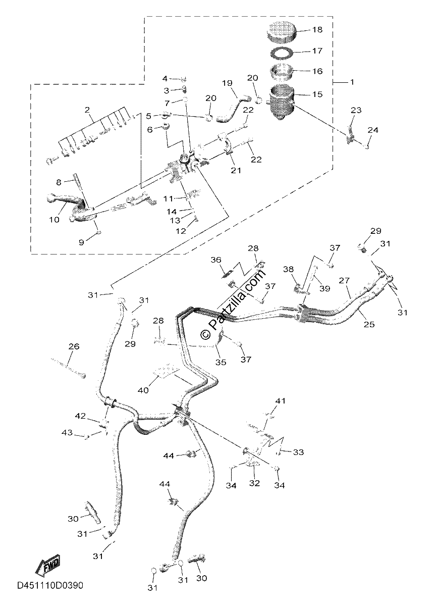 Diagrama de FRONT MASTER CYLINDER