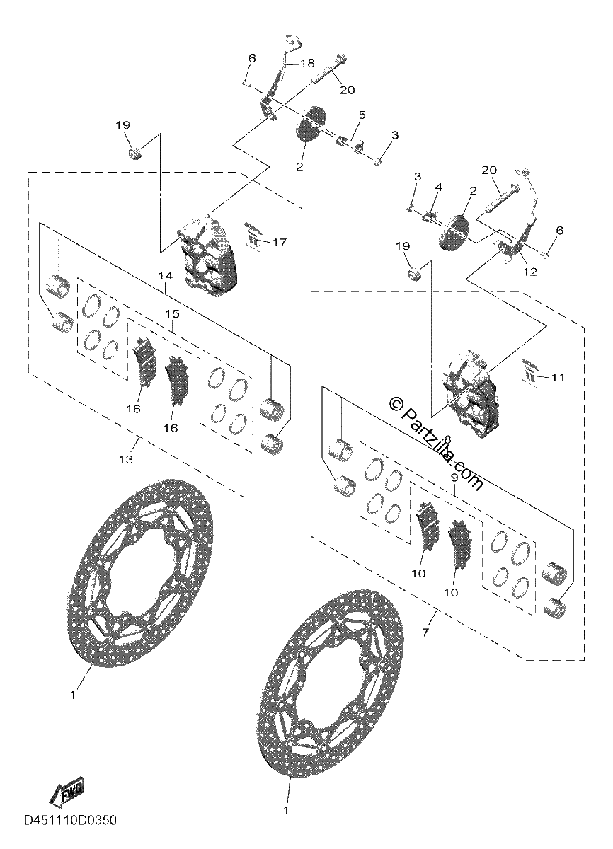 Diagrama de FRONT BRAKE CALIPER