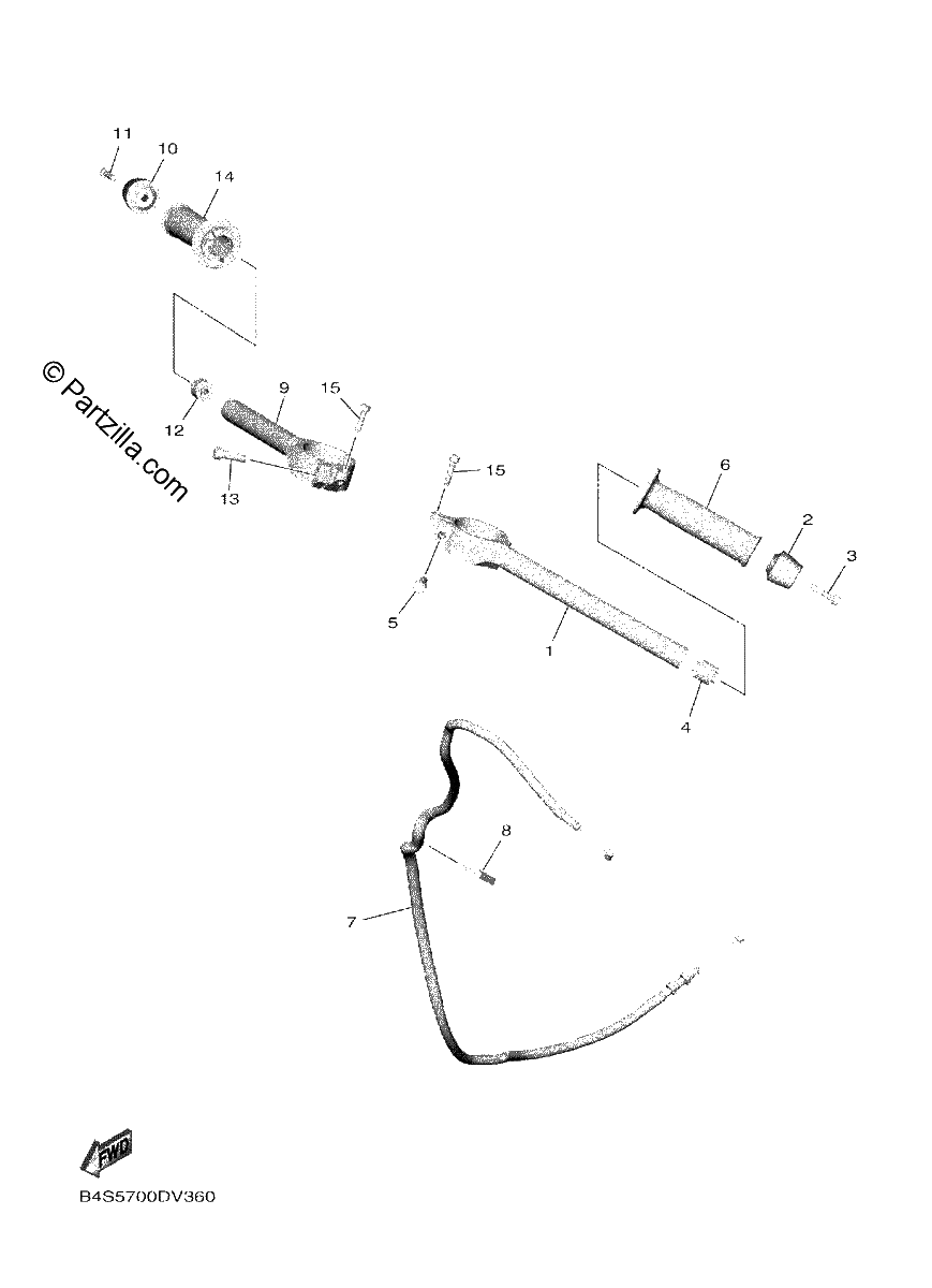 Diagrama de STEERING HANDLE CABLE