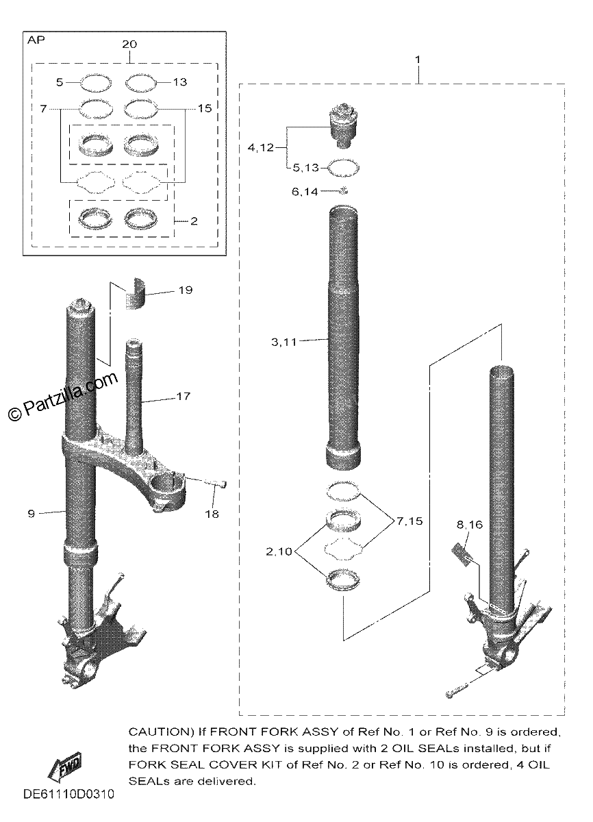 Diagrama de FRONT FORK
