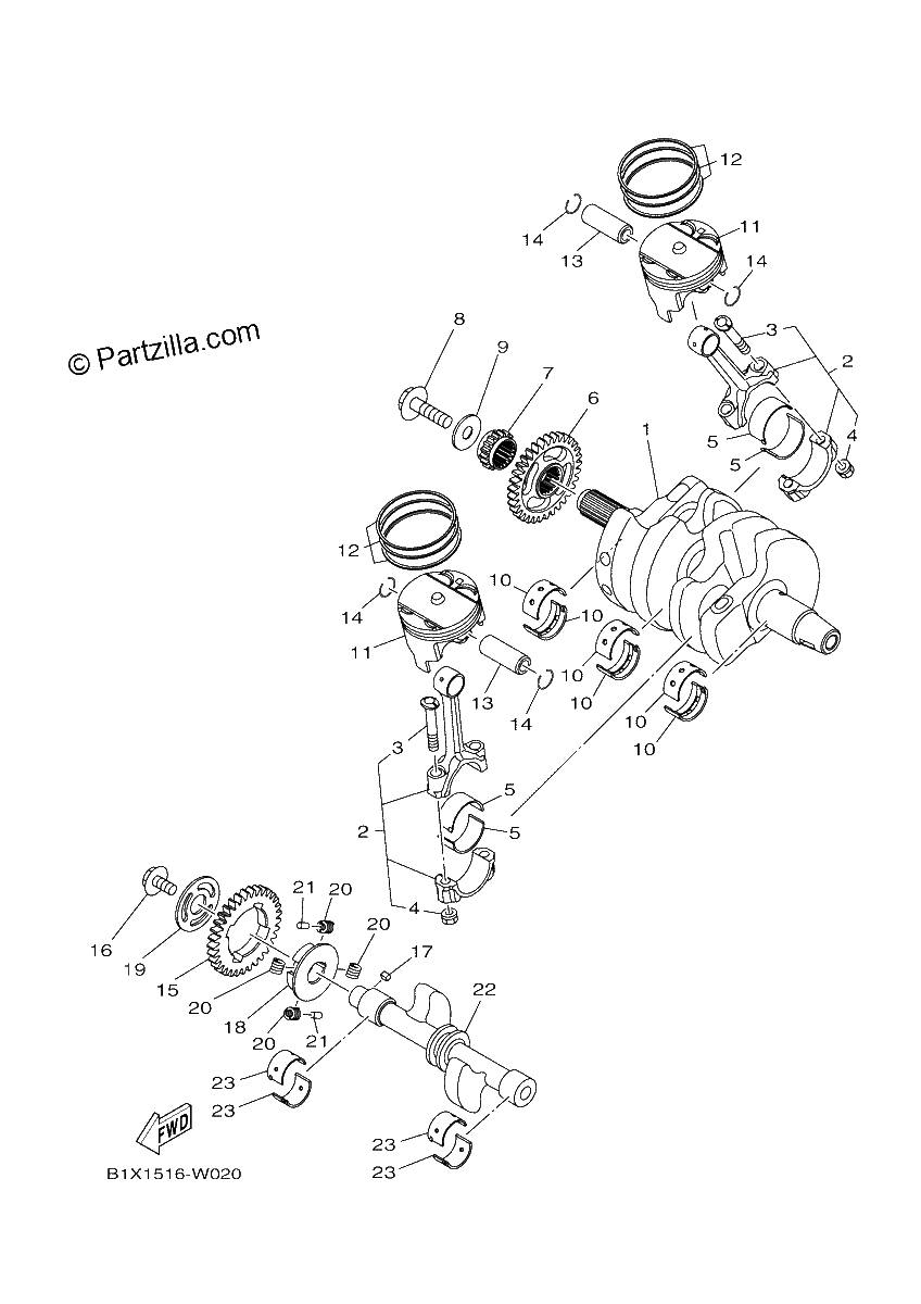 Diagrama de CRANKSHAFT PISTON