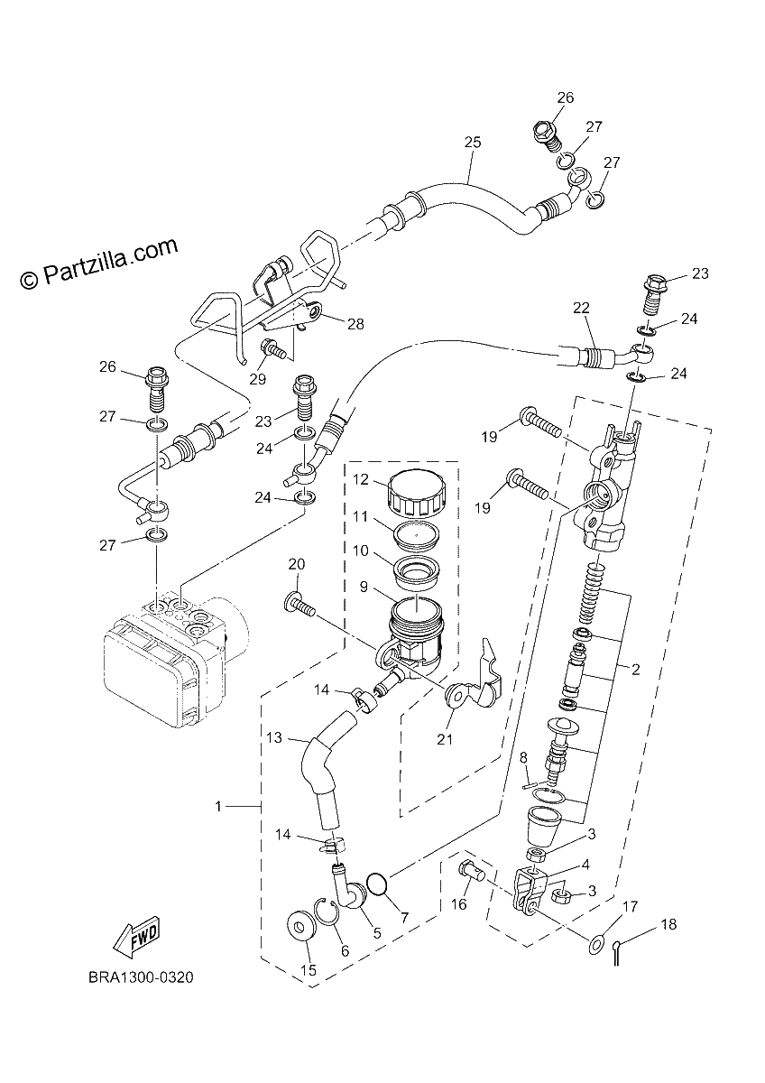 Diagrama de REAR MASTER CYLINDER
